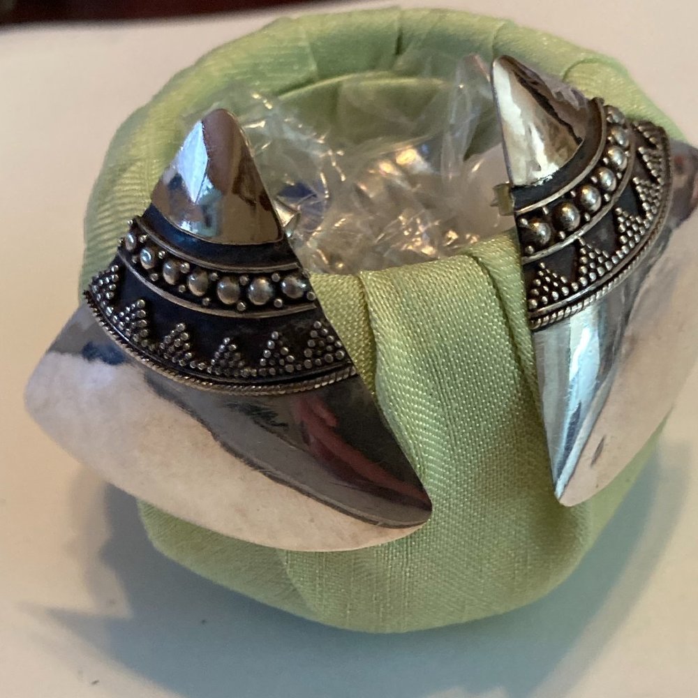 Distinctive Triangular Sterling Silver Post Earri… - image 1